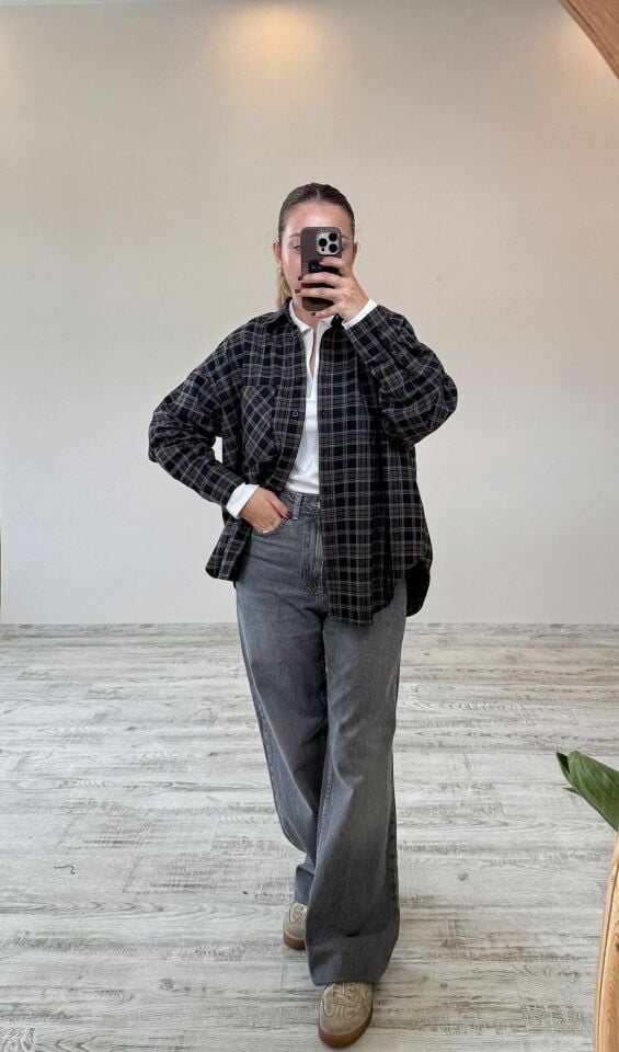 Ekose/Kareli Oversize Gömlek