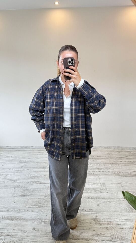 Ekose/Kareli Oversize Gömlek