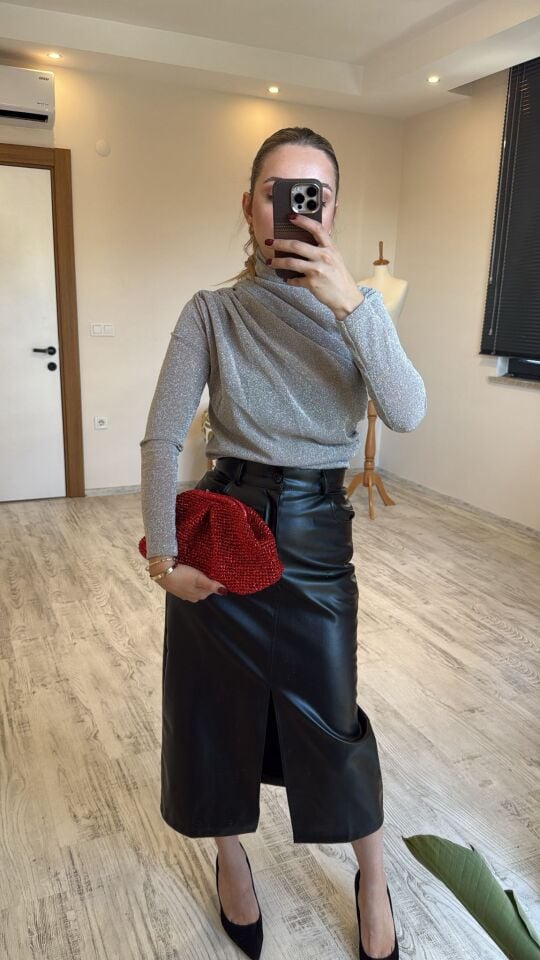 El Örgüsü Portföy Çanta/Kırmızı