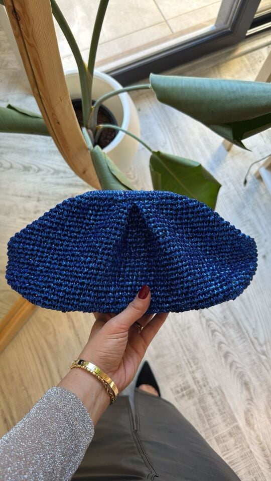 El Örgüsü Portföy Çanta/Mavi