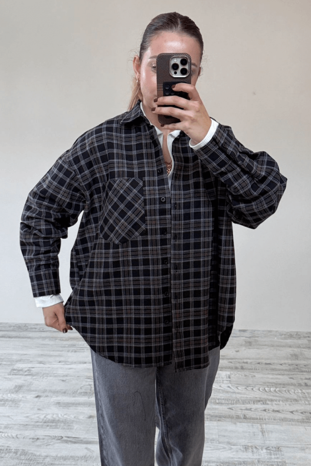 Ekose/Kareli Oversize Gömlek