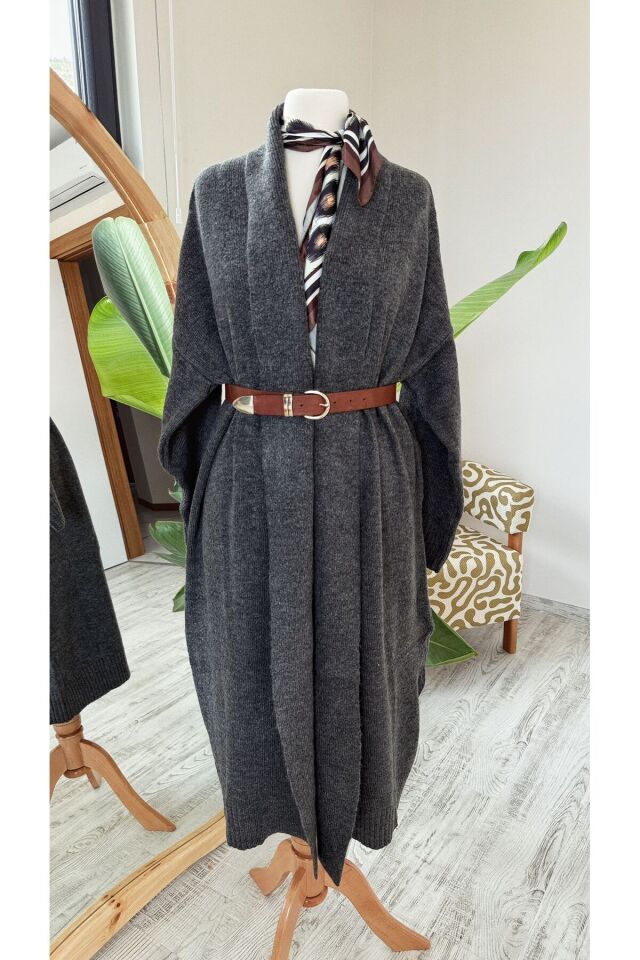 Uzun Triko Hırka / Antrasit