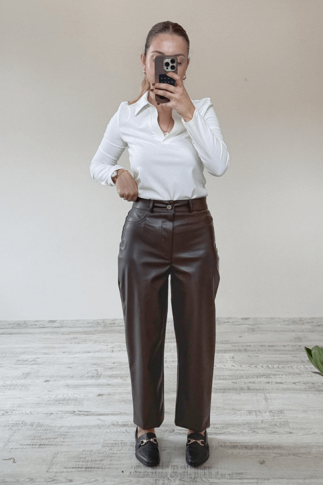 Tok Kumaş Termal Suni Deri Pantolon