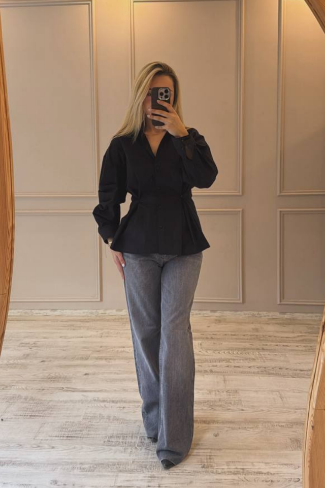 ZR Model Yüksek Bel Gri Jean