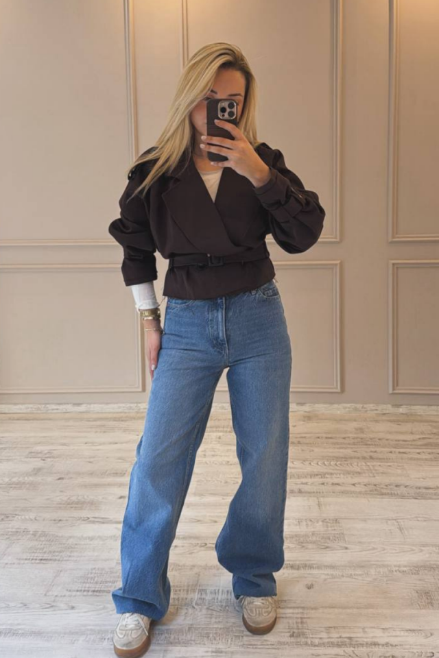 Lacivert Zr Model Straight Yüksek Bel Jean