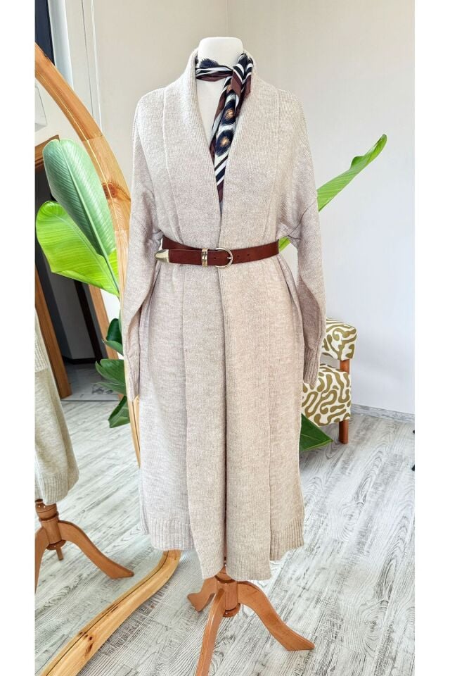 Triko Uzun Hırka / Ekru