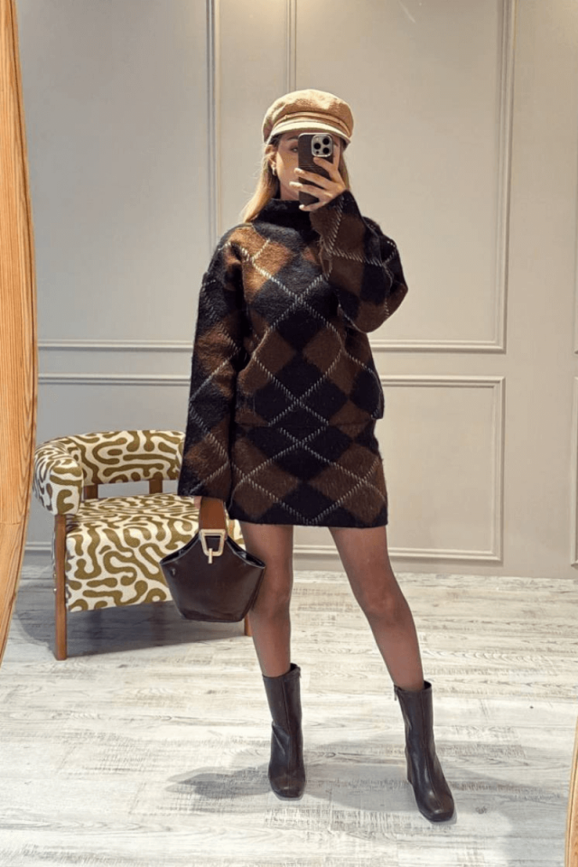 Ekose Triko Etek-Kazak Takım