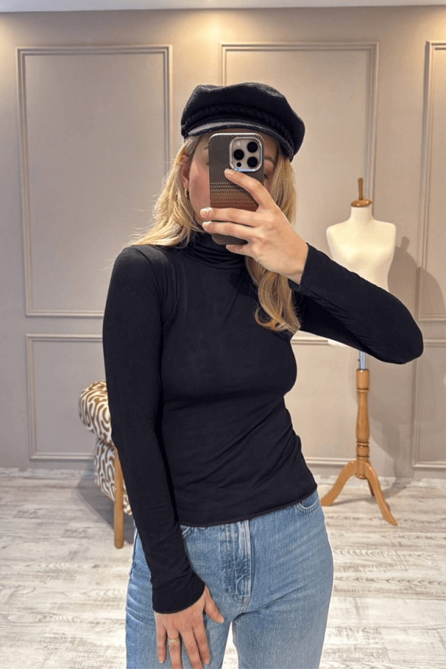 Transparan Boğazlı Body / Siyah