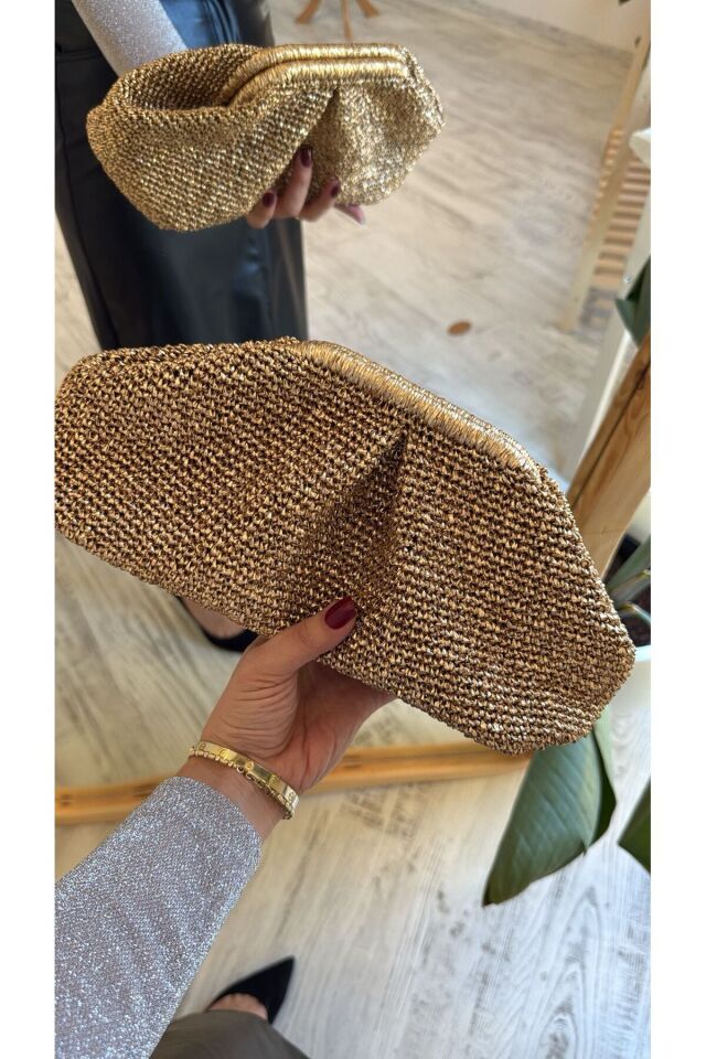 Altın El Örgüsü Portföy Çanta