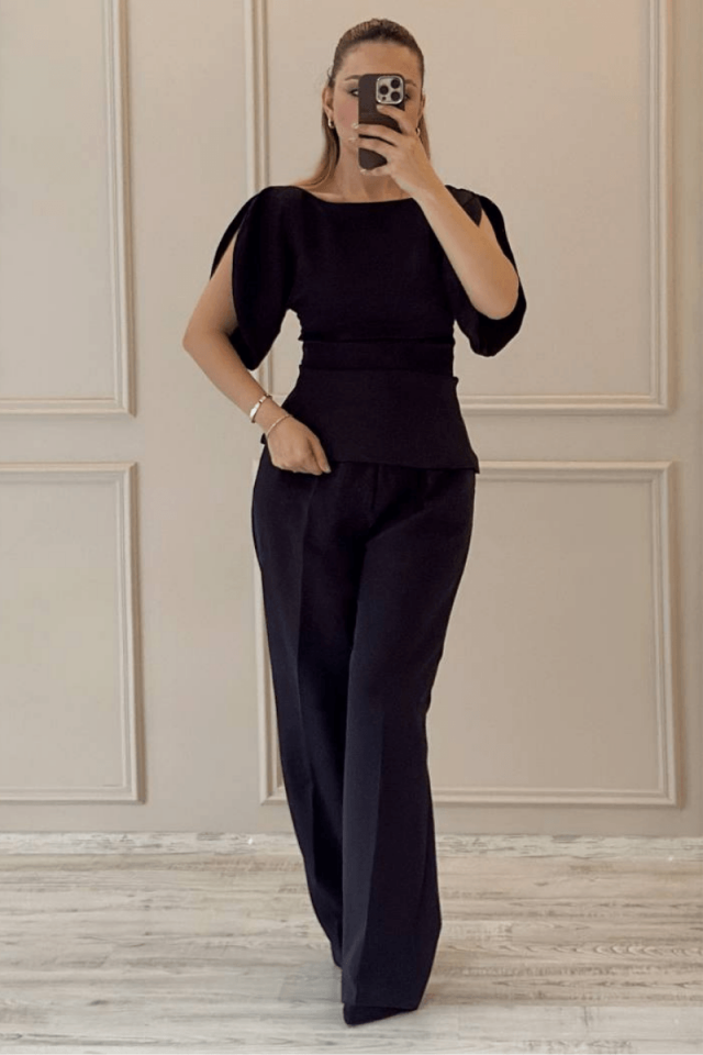 Siyah Omzu Açık Alt-Üst Takım